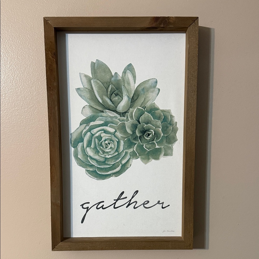 ‘Gather’ Green Succulent Wall Art Decor